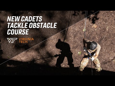 New Virginia Tech cadets tackle obstacle course and rappel tower