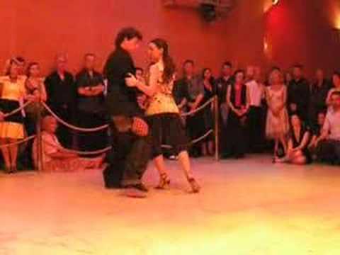  Claudio Forte  and  Barbara Carpino  are  dancing  to  the  tango  "  Llorar Por Una Mujer  "