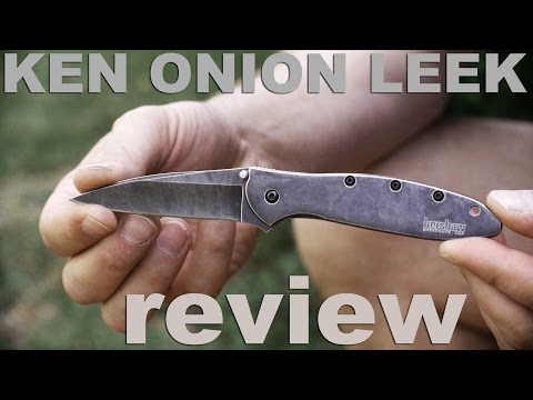 The Kershaw Ken Onion Leek Pocket Knife Review.  With Woodplay and Beer. Made in USA