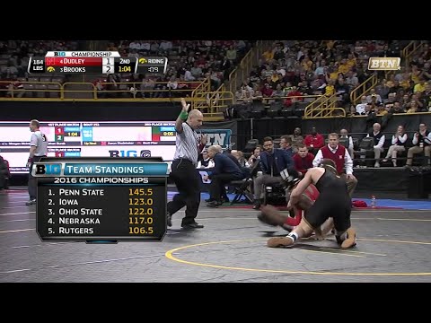 Big Ten Rewind: 2016 Wrestling -184 LBs - Nebraska's TJ Dudley vs. Iowa's Sammy Brooks