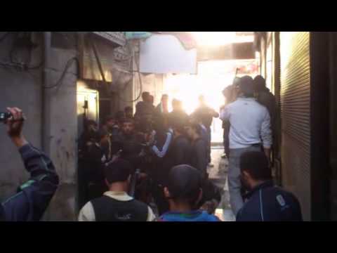 فرحة عناصر كتيبة أبناء الأقصى بالسيطرة على حاجز المؤسسة في مدينة درعا