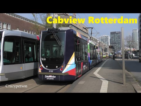 Cabinerit Rotterdam Centraal - Sandelingplein met Eurovision RET Tram