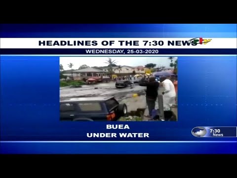 CRTV - THE 07:30 PM NEWS - (BUEA UNDER WATER) - Wednesday 25th March 2020 - Benn MENO PUFONG