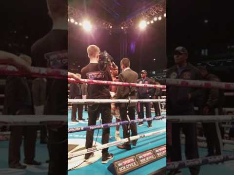 Errol Spence immediately after Stopping Kell Brook