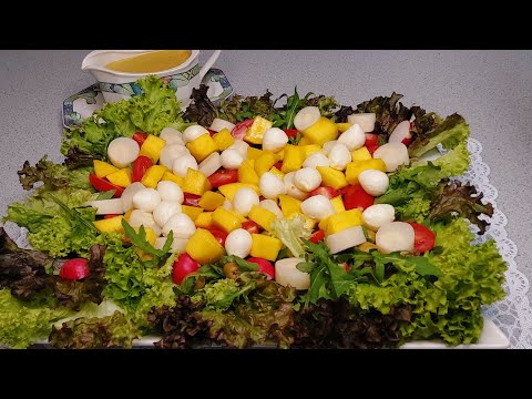 Tropical Salad with Fruits and Vegetables / Easy, Beautiful and Delicious