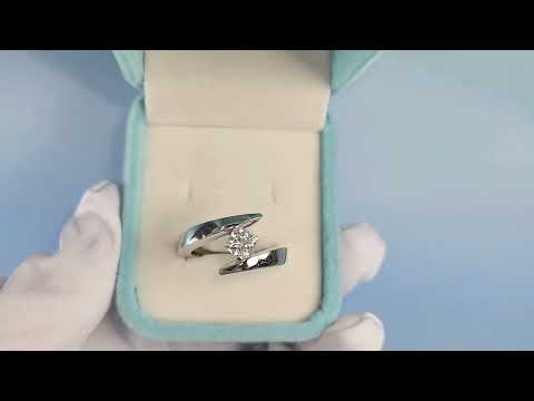 Tension set princess cut diamond engagement ring. TP66