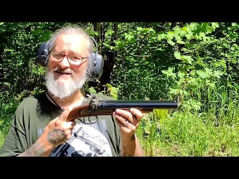 20 gauge double barrel Howdah Pistol by Pedersoli vs Zombie in Oregon Forest.