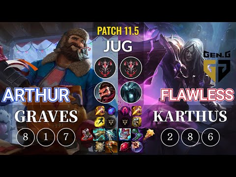 HLE Arthur Graves vs GEN Flawless Karthus Jungle - KR Patch 11.5