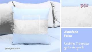 Almofadas Decorativas Faixa Ursinho Travesso Azul | Ref: 54454