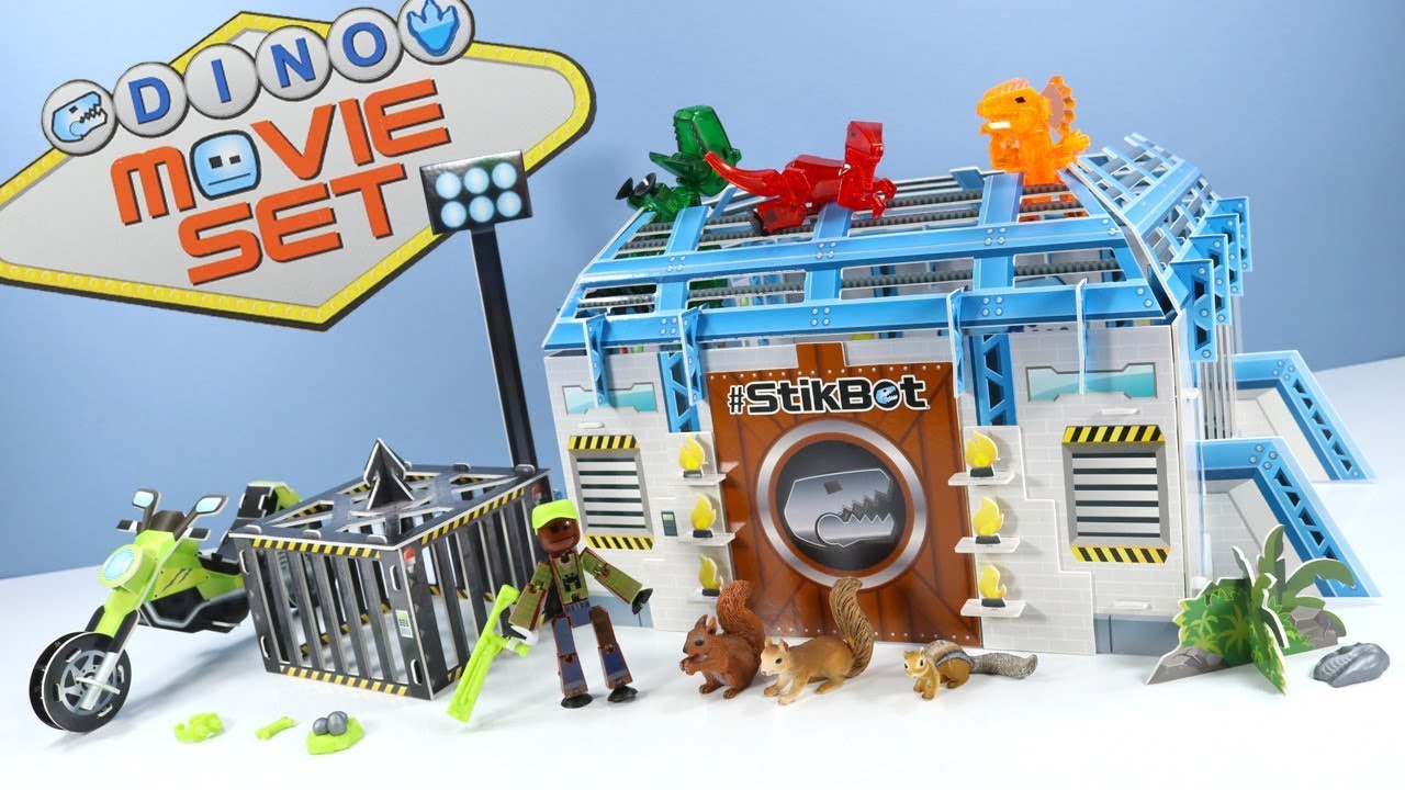 Zing Stikbot Dino Theme Pack Bundle, Set of 2 Stikbots, 2 Stikbot Dinos and Dino-Themed Accessories, Create Stop Motion Animation