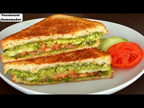 Healthy Sandwich Recipe For Weight Loss - Avocado Sandwich - Just In 5 Mins - Avocado Recipes