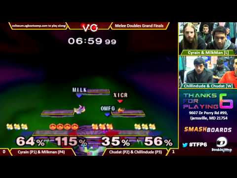 TFP6 - Chudat & Chillindude vs. Cyrain & Milkman - SSBM Doubles Grand Finals - Smash Melee