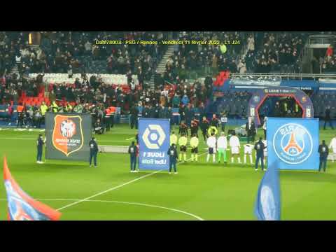 PSG / Rennes 11.02.2022 : 1-0 (L1 J24) 2/5 : Entrée des équipes