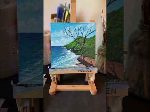 9 6x6 landscapes and seascape #shorts #acrylic #gouache paintings