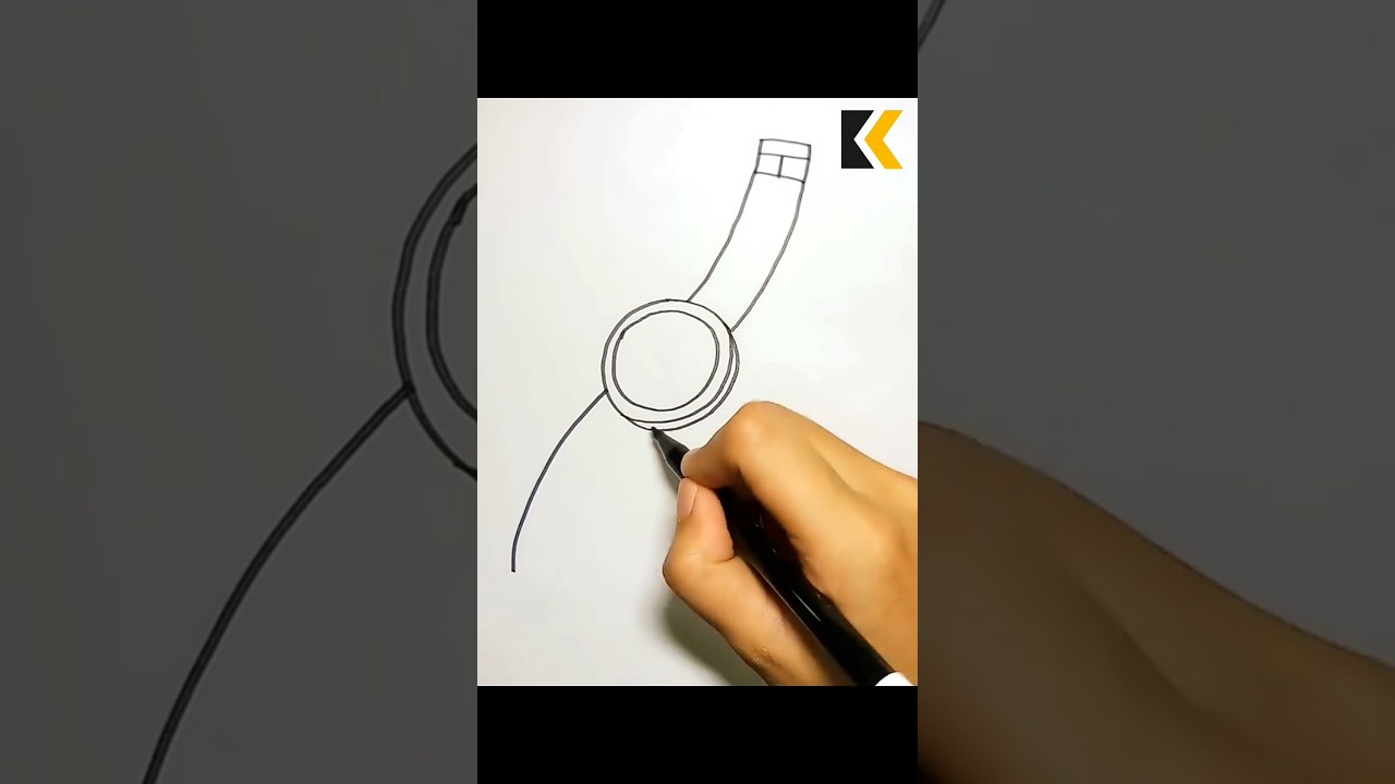 How To Draw A Wrist Watch Easily #wristwatch #watch #clock #drawing #kidosdrawing
