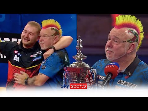 Peter Wright & Dimitri Van den Bergh share emotional moment after the World Matchplay final