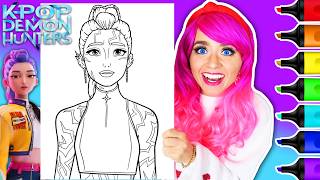 Coloring Rumi with Patterns K-Pop Demon Hunters Coloring Page | Ohuhu Art Markers