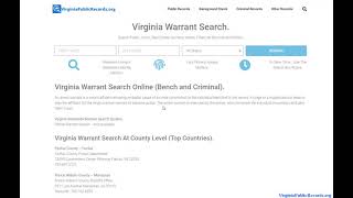 Virginia Warrant Search (Active Arrest and Bench Warrants).