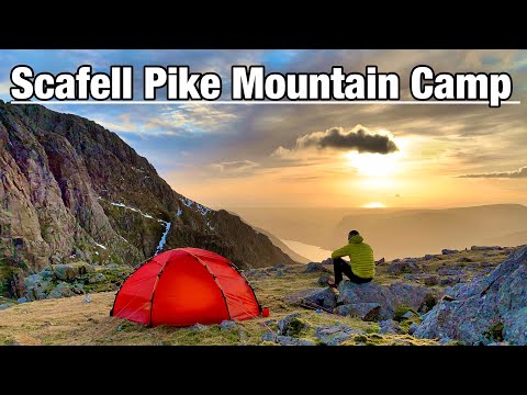 FREEZING Solo Winter Wild Camp on Englands Highest Mountain - Scafell Pike