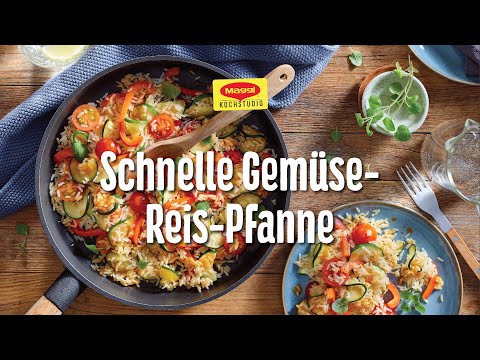 Schnelle Gemüse-Reis-Pfanne: vegetarisch lecker