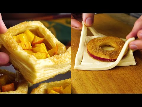 Puff pastry persimmon recipe - Puff pastry apple tart recipe