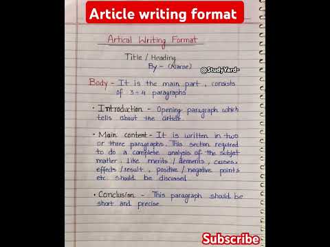 Article writing l Article writing format l Article writing class 8,9,10,11, 12
