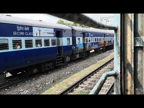 Parallel train slow motion racing #uperindia
