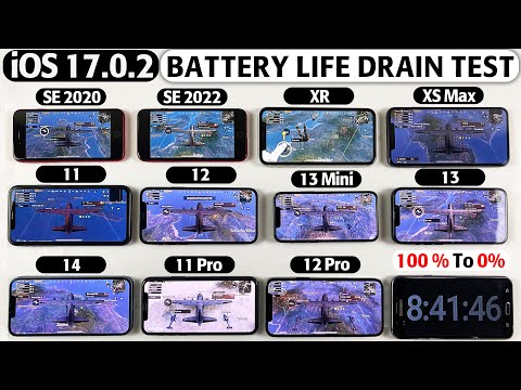 iOS 17.0.2 BATTERY TEST in 2023 | SE 2020 vs SE 2022 ,XR,XS Max,11,12,13 Mini,13,14,11 Pro vs 12 Pro
