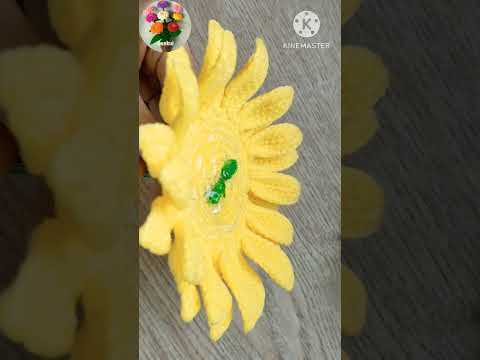 🌻Crochet Big Sunflower | Crochet flower Tutorial on YouTube step by step #shorts #crochetflower