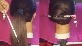 Summer Juda Hairstyle From Bun Stick || Elegant Updo Hairstyles || Hairstyle || BARNA'S MAKEOVER