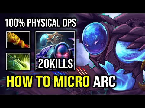 How to MIcro Farming Over The Map +962 Gold Per Min Butterfly Right Click Arc Warden Dota 2