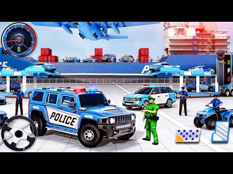 US Police Car Park Transporter Driving - Police Trailer Truck Driver Simulator #2 - Android GamePlay