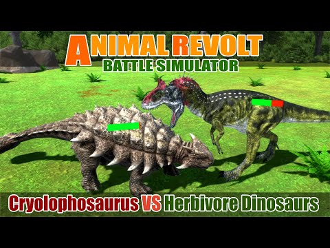 Cryolophosaurus vs Herbivore Dinosaurs - Animal Revolt Battle Simulator