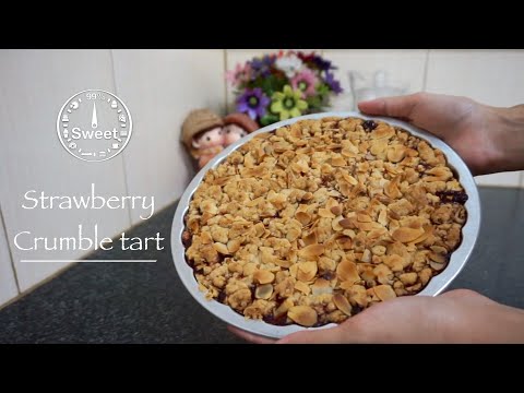 Double crumble tart with sweet and sour strawberry sauce| sweet 99%