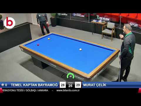 TEMEL KAPTAN BAYRAMOĞLU & MURAT ÇELİK Bilardo Maçı - 2023 3 BANT 1.LİG PLAY-OFF-1.TUR