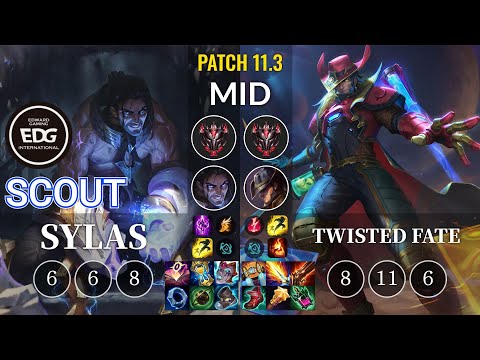 EDG Scout Sylas vs Twisted Fate Mid - KR Patch 11.3