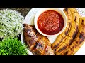 NIGERIAN BOLE: ROASTED PLANTAINS WITH PEPPERED SAUCE AND FISH