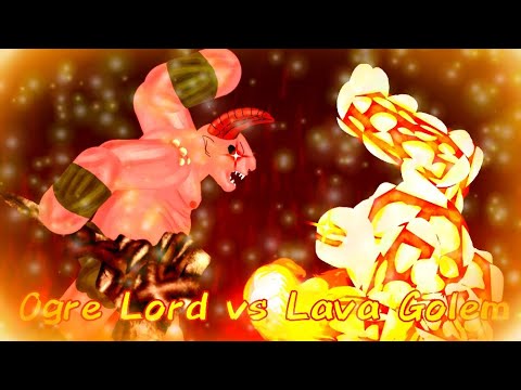 Ogre Lord vs Lava Golem {[animal revolt battle simulator Dc2 animation]}