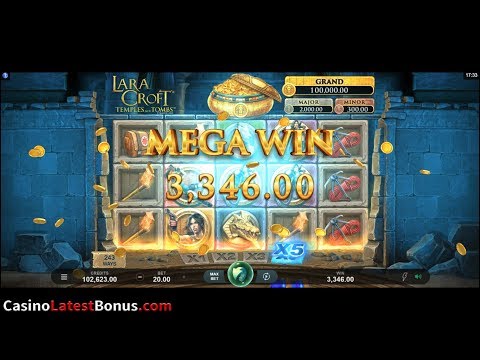 Lara Croft Temples and Tombs from Microgaming (FREESPINS, BONUS, BIGWIN, SUPERBIGWIN, MEGAWIN)