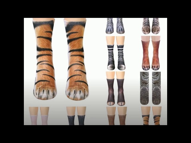 Vídeo relacionado con XiXiRan Calcetines 3D de Pies Gato, Adulto Unisex Animal Print para Halloween, Juego Familiar de Fiesta 35-42, 2 Pares