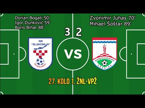 NK"Slavonija"Sladojevci 3 : 2 NK"Gradina"Gradina 27. kolo 1. ŽNL-VPŽ SAŽECI