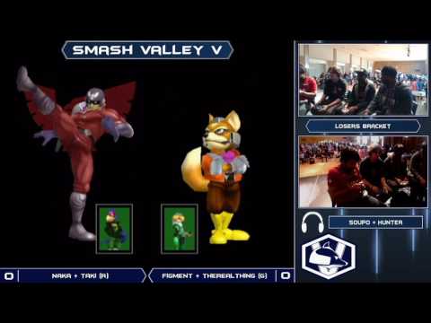Smash Valley V Melee Doubles - Naka + Taki (Red) vs Figment + TheRealThing (Green) - Losers Bracket
