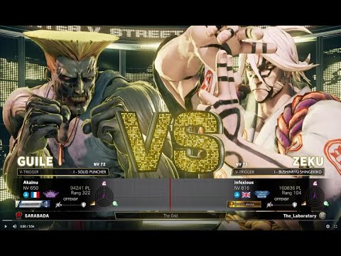 SF5 AE - Akainu (GUILE) vs infexious (ZEKU) / KaZey77 (KEN) vs _DAZ_ (AKUMA)