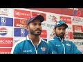 Nepal batsman Aasif Sheikh & Anil Sah react after scoring Fifty against West Indies A