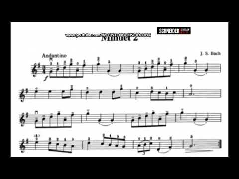 14 - MINUET 2, J. S.  BACH  | Violin Suzuki Book | Partitura para Violín