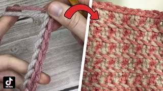 Crochet the second row of a two color chain | Pattern #2 | TikTok trend