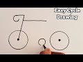 How To Draw A Cycle From 00 Step By Step | Easy Cycle Drawing | Cycle Drawing Tutorial
