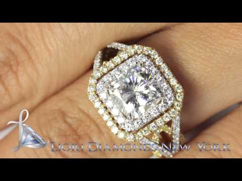 ER-SOLD-135 - 3.65 Carat G-SI3 Cushion Cut Natural Diamond Engagement Ring 18k Vintage Style