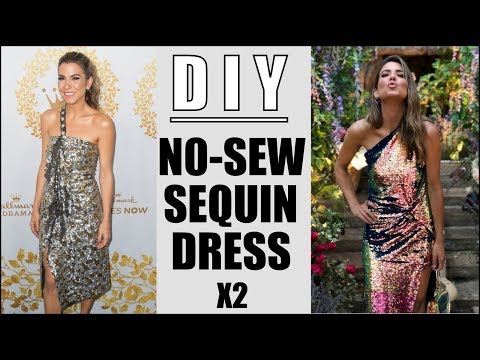 DIY: How To Make 2 NO SEW Sequin Dresses (RED CARPET)...