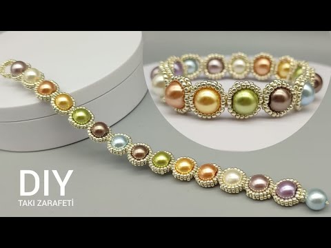 İnci boncuktan  Bileklik Yapımı / Pearl Bracelet Tutorials // DIY. How to make beaded bracelet